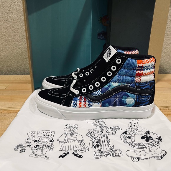 VANS Sk8-HI Spongebob Sandy Liang Patchwork Women's US 9.5 8.5 - Picture 2 of 11